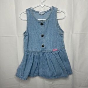 Baby B'gosh Vintage 90s 100% Cotton Lightwash Denim Dress Size 24M